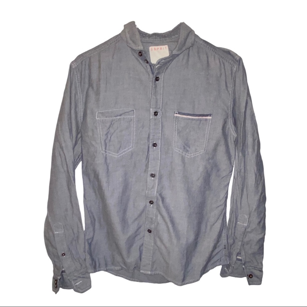 Esprit Lived in and Loved Grey Button Up - Slim